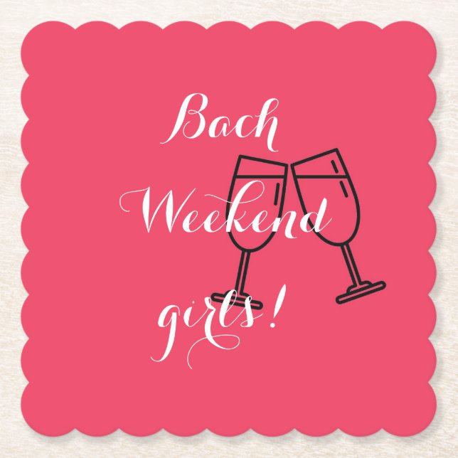 Untersetzer für Bachelorette in rosa Zoll (Vorderseite)