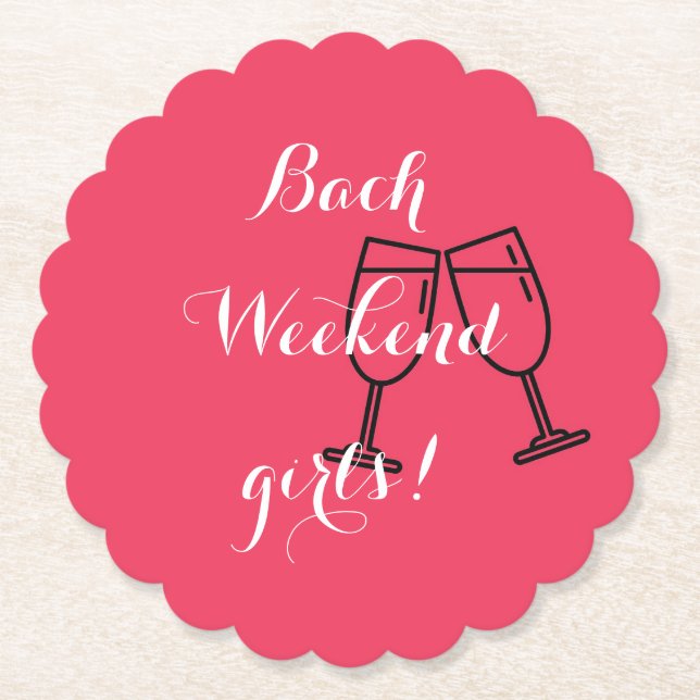 Untersetzer für Bachelorette in rosa Zoll (Vorderseite)