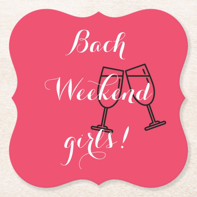 Untersetzer für Bachelorette in rosa Zoll (Vorderseite)