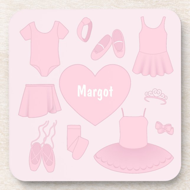 Untersetzer für Ballettkleidung - Rosa Hintergrund (Vorderseite)