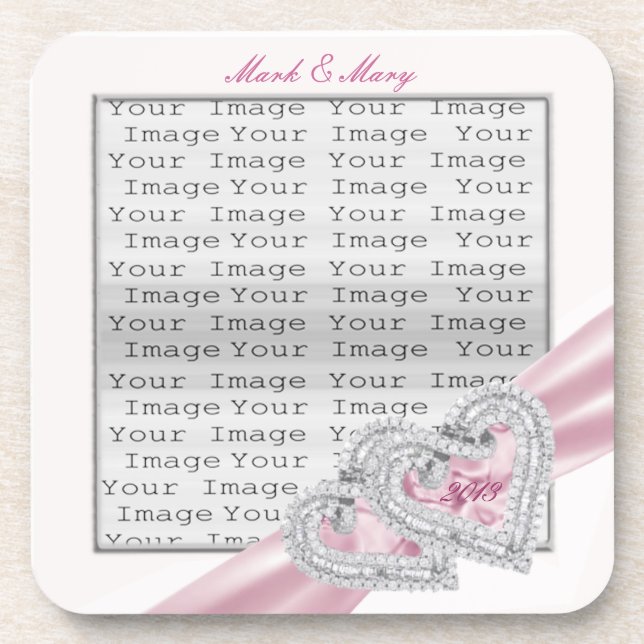 Untersetzer für benutzerdefinierte Herzen Pastellf (Vorderseite)