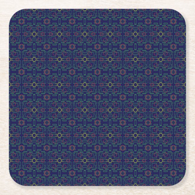 Untersetzer für blaues geometrisches Papier (Vorderseite)