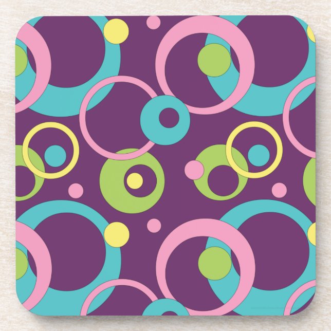Untersetzer für Funky Lila Circles (Vorderseite)
