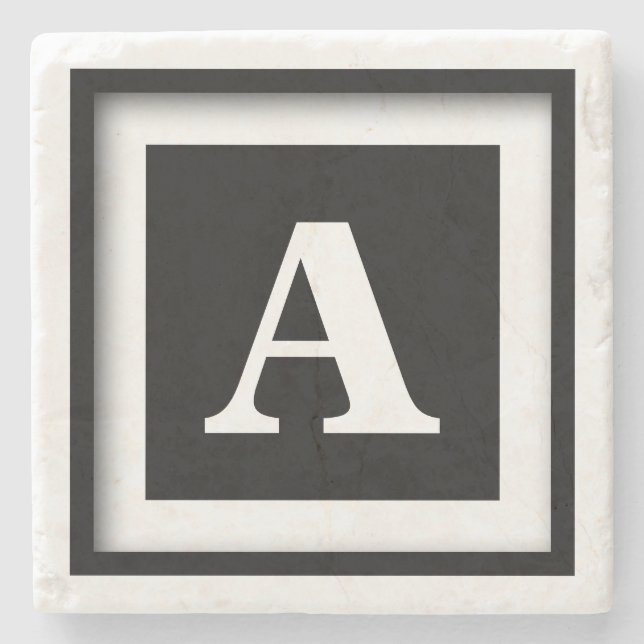 Untersetzer für Gerahmtes Monogramm-Marmorstein (Vorderseite)