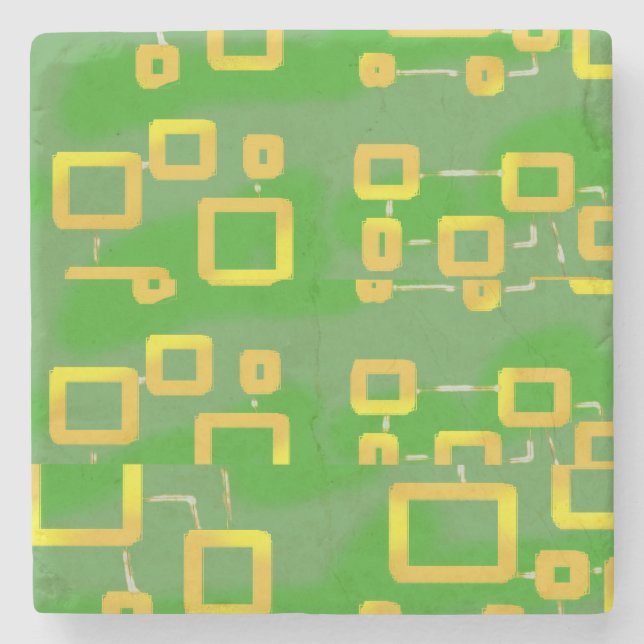 Untersetzer für grünen geometrischen Stein (Vorderseite)