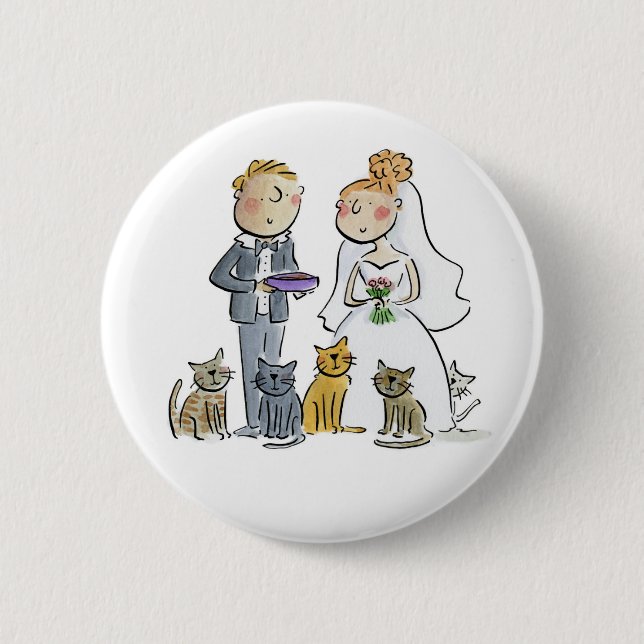 Untersetzer für Hochzeitskatzenpapier Button (Vorderseite)