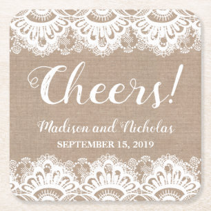 Untersetzer für Hochzeitspapier, Rustikal