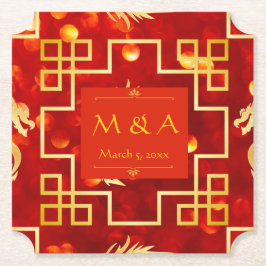Untersetzer für Hochzeitszettel für Red and Gold D