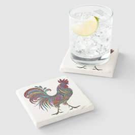 Untersetzer für künstlerisches Rooster-Design