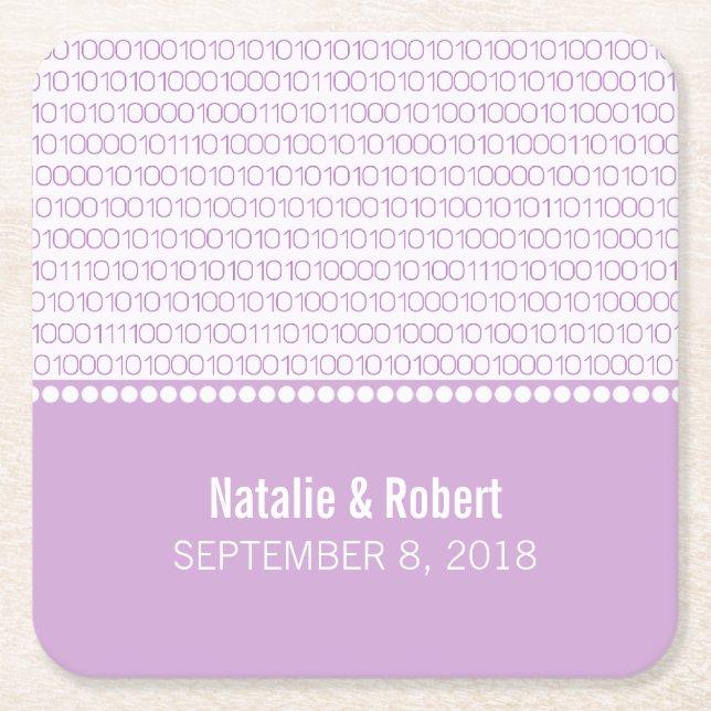 Untersetzer für lila Gek Chic Binary Code (Vorderseite)