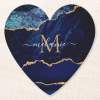 Untersetzer für Navy Blue Gold-Briefnamen