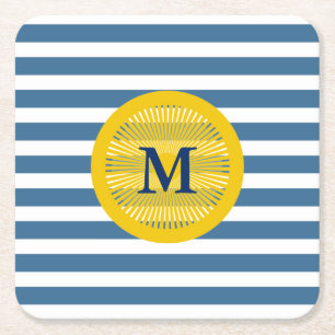 Untersetzer für Navy und Yellow Monogram