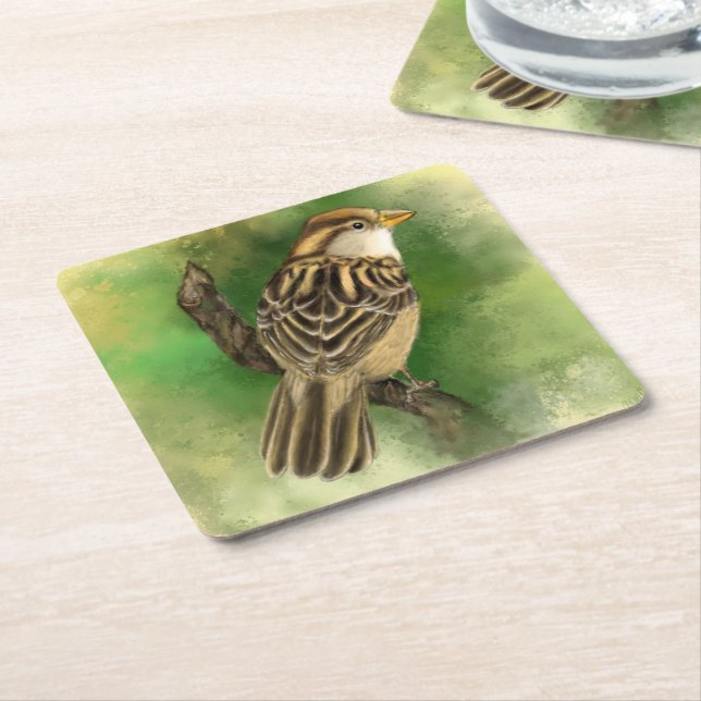 Untersetzer für niedliches Vogelpapier (angewinkelt)