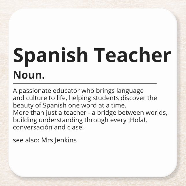 Untersetzer für Spanischlehrer | Ap. für Sprachleh (Vorderseite)