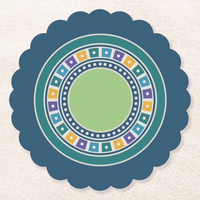 Untersetzer für Vintage Geometrie (Vorderseite)