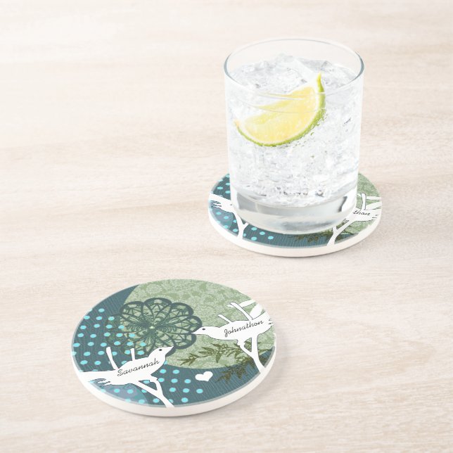 Untersetzer für Vintage Vogelpolka-Dotklopfen (Seite)