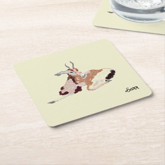 Untersetzer: Gazelle Rechteckiger Pappuntersetzer (angewinkelt)