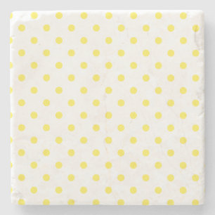 Untersetzer Gelb und Weiß Polka Dots Square