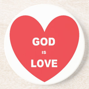 Untersetzer Gott ist Liebe Rotes Herz