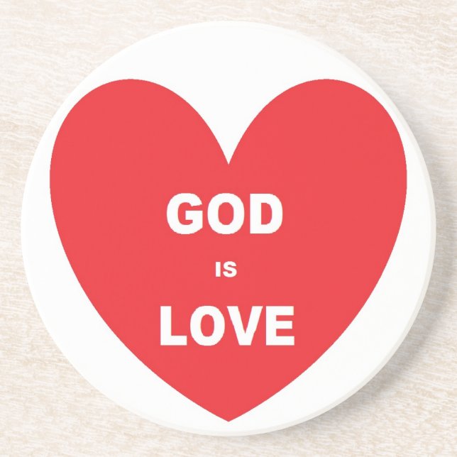 Untersetzer Gott ist Liebe Rotes Herz (Vorne)