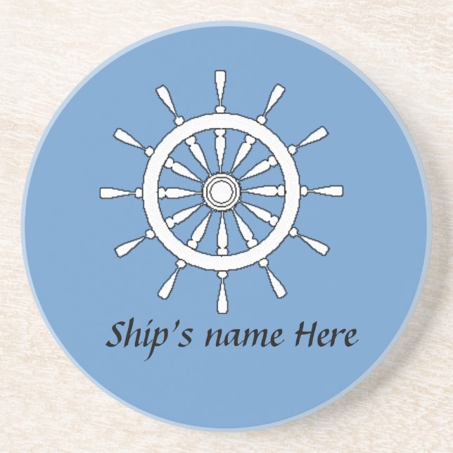 Untersetzer - Helm mit Schiffsname (v.2) (Vorne)
