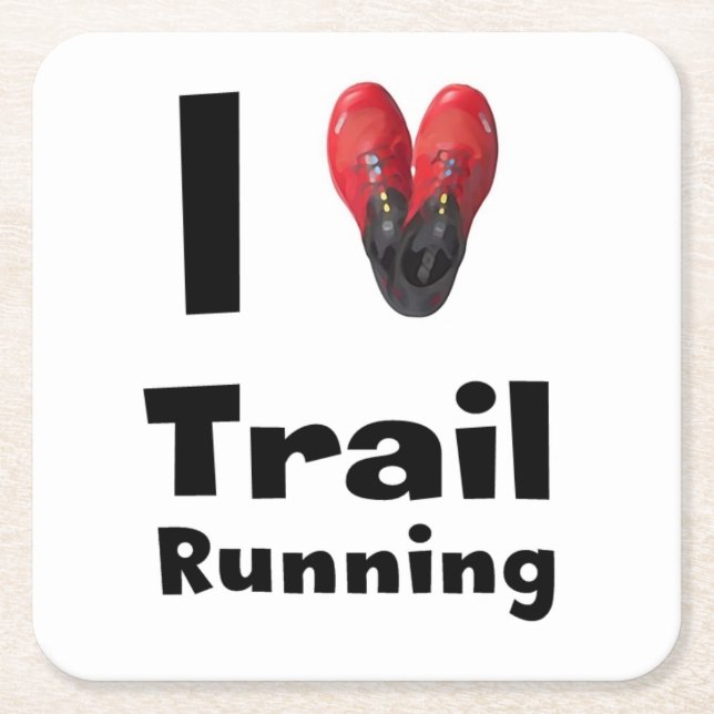 Untersetzer „I love Trail Running " (Vorderseite)
