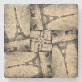 Untersetzer im Vintagen Stil des Eiffelturms