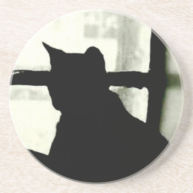 Untersetzer "Katze in Fenster" (Vorne)