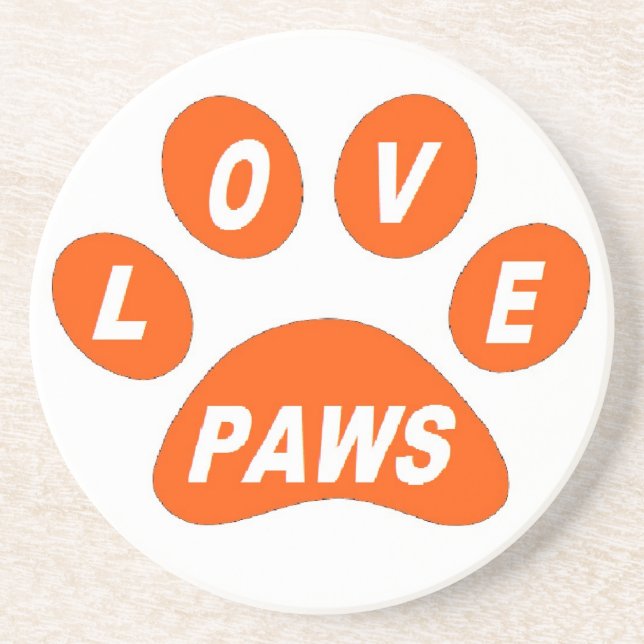 Untersetzer Liebe Paws Orange (Vorne)