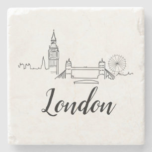 Untersetzer London British Illustration Stone