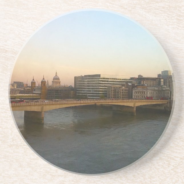 Untersetzer: London-Brücke an der Dämmerung Getränkeuntersetzer (Vorne)