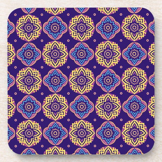 Untersetzer mit bunten Boho-Chic-Mustern - Set von (Vorderseite)