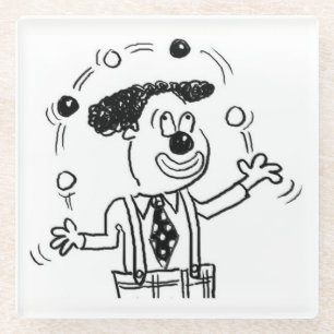 Untersetzer mit Clown Juggler Juggler