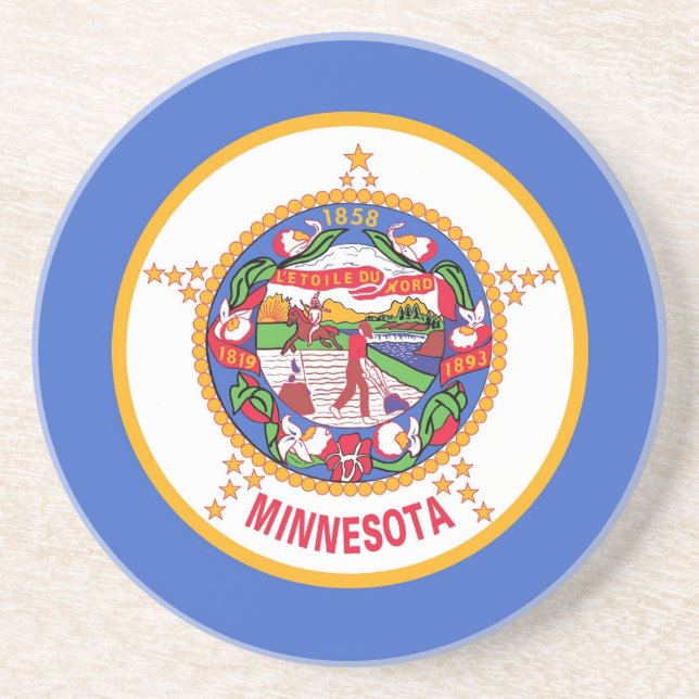 Untersetzer mit der Fahne der Minnesota, USA (Vorne)