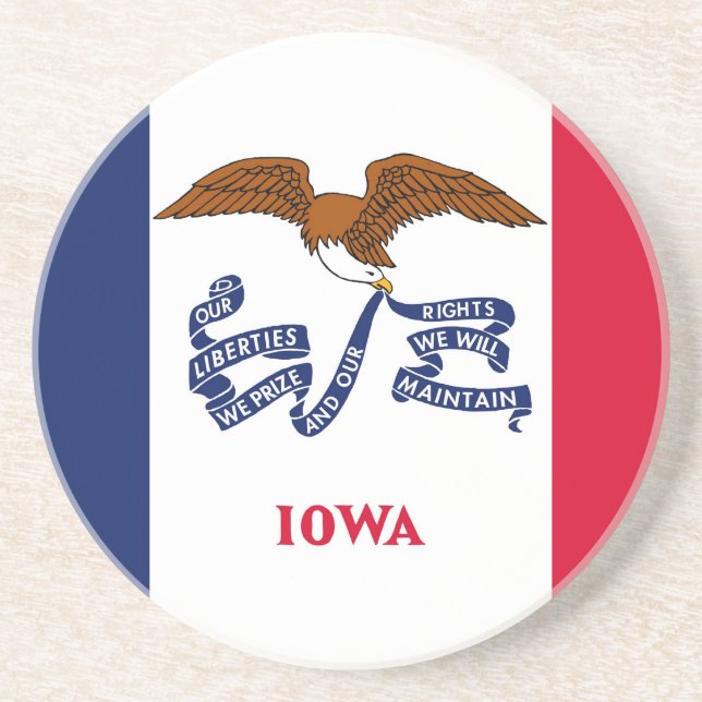 Untersetzer mit der Flagge der Iowa, USA (Vorne)