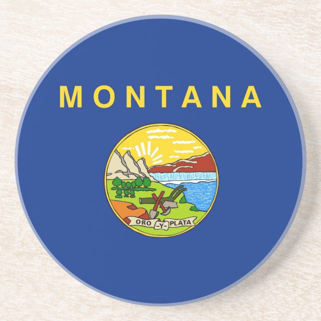 Untersetzer mit der Flagge der Montana, USA (Vorne)