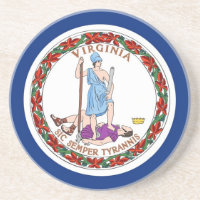 Untersetzer mit der Flagge der Virginia, USA