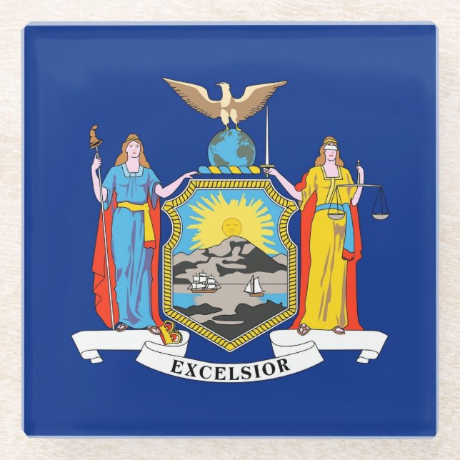 Untersetzer mit der Flagge New Yorks, USA (Vorderseite)