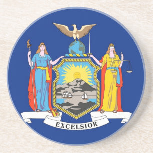 Untersetzer mit der Flagge New Yorks, USA