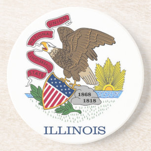 Untersetzer mit der Flagge von Illinois, USA