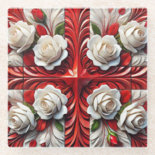 Untersetzer mit englischen Rose Design