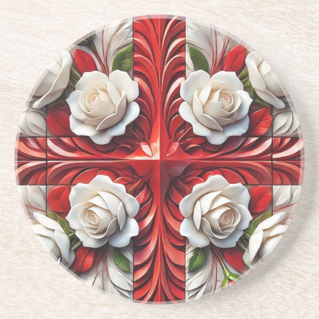 Untersetzer mit englischer Rose Design (Vorne)