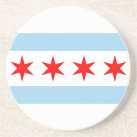 Untersetzer mit Flagge von Chicago, Illinois, USA
