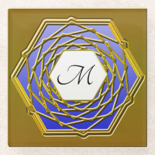 Untersetzer mit Gold, Irisfarbhexagon