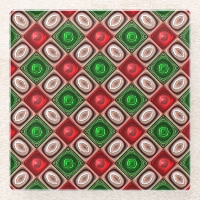 Untersetzer mit grüner und roter Weihnachtscreme (Vorderseite)