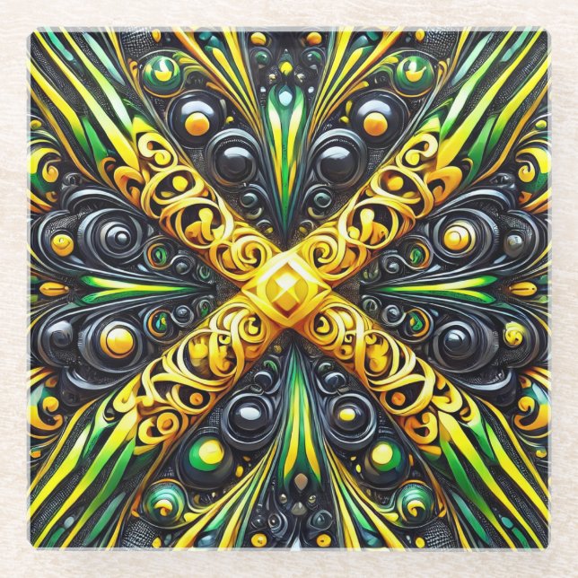 Untersetzer mit jamaikanischen Farben (Vorderseite)