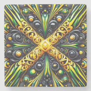 Untersetzer mit jamaikanischen Farben