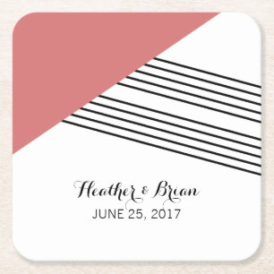 Untersetzer mit rotem geometrischem Streifen