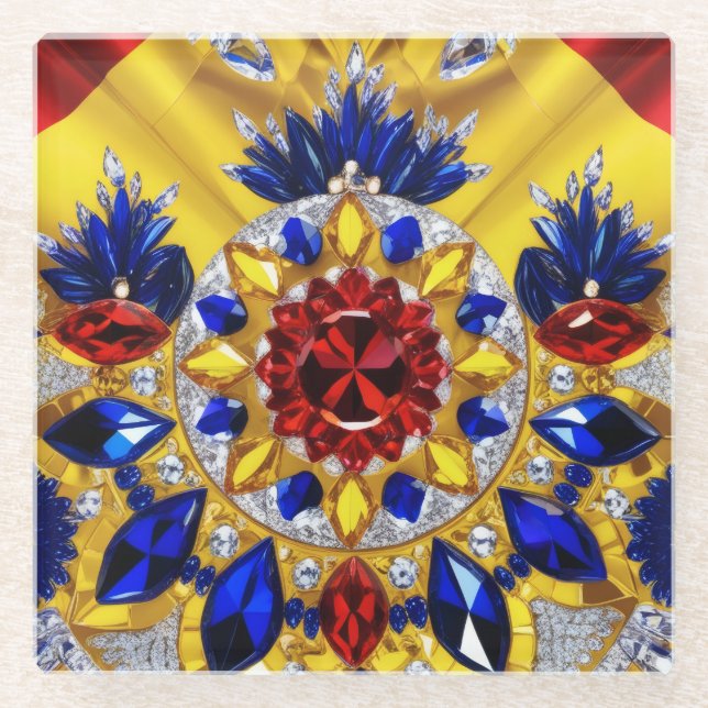 Untersetzer mit rumänischen Farben (Vorderseite)