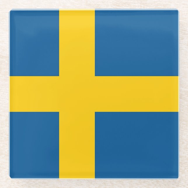 Untersetzer mit schwedischer Flagge (Vorderseite)
